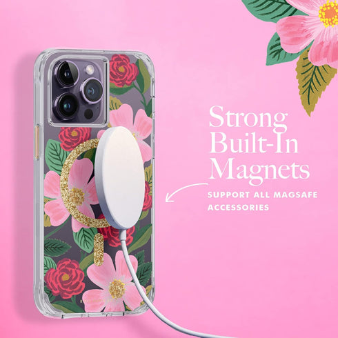 Rifle Paper Co. iPhone 14 Pro Max Case, Compatible with MagSafe, 10ft Drop Protection, Cute Floral Pattern,