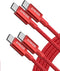 Anker 333 Fast Charging Cable (6ft, 100W, 2-Pack) for MacBook Pro, iPad Pro, Galaxy S21, Pixel, Switch & more (Red)
