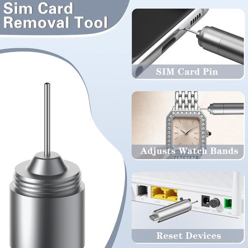 specheer 2 1 Reset SIM Card Removal Tool - SIM Ejector Pin with Cleaning Brush and Small Carabiner Clip - in EDC Eject