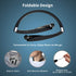 AMORNO Foldable Bluetooth Headphones, Wireless Neckband Headset with Retractable Earbuds, Sweatproof Noise Cancelling