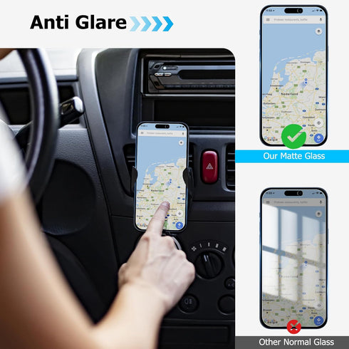 iPhone 15 Pro 6.1 Inch Tempered Glass Screen Protector, Colorful, 28 Privacy, Blue Light Blocking, Matte Finish