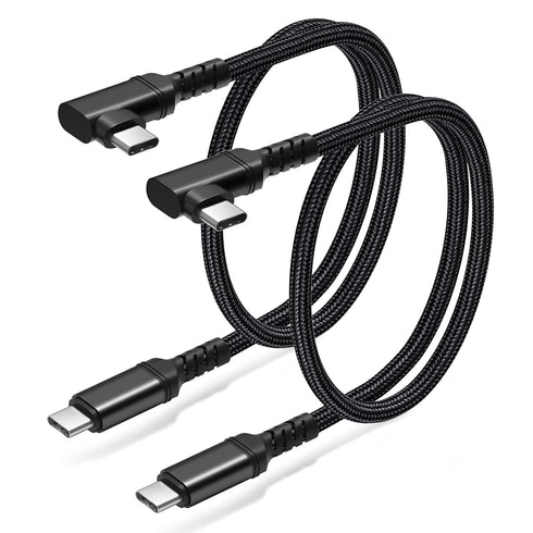 Short USB C to USB C Cable 1.5ft, Right Angle 20Gbps Data Transfer 100W Fast Charging 4K Video Output USB 3.2 Gen2X2