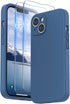 Blue Jay Liquid Silicone Phone Case for iPhone 14 with Screen Protector, Camera Protection + Soft Microfiber Lining,