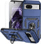 for Google Pixel 8A Case, Navy Blue | Camera Lens Cover HD Screen Protector, Dual Layer Military-Grade Drop Tested with