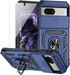 for Google Pixel 8A Case, Navy Blue | Camera Lens Cover HD Screen Protector, Dual Layer Military-Grade Drop Tested with