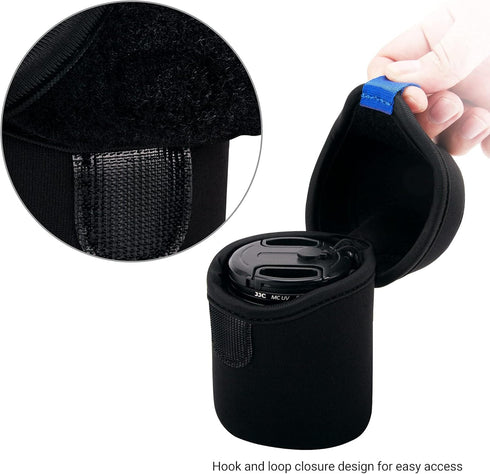 JJC Portable Neoprene Mirrorless Camera Lens Pouch for Nikon Z 35mm 85mm, Sony FE 20mm 24mm and Other Lenses