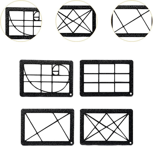 BWOFJGWH 4Pcs with Chain Sturdy Proportion Ruler Compact Composition Viewfinder for Sketching Viewer Painting, pp