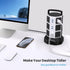 JACKYLED Power Strip Tower Surge Protector, 10ft Electric Charging Station, 12 Outlets, 6 USB Ports, Heavy Duty, White