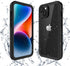 iPhone 14 Waterproof Case with Built-in Screen Protector, Heavy Duty Dustproof Shockproof Cover for 6.1" Black.