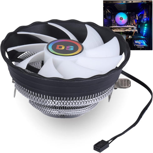 1500RPM CPU Fan, 120MM Aluminum Extruded Cooling Fan for Computer CPU Cooling, Intel LGA 1155 1151 775 1366 (Fixed RGB)