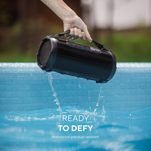 Tyler Wireless Bluetooth Speaker, Water Resistant Boombox with Long Range 300 Watt, USB MP3 Micro SD AUX Inputs -