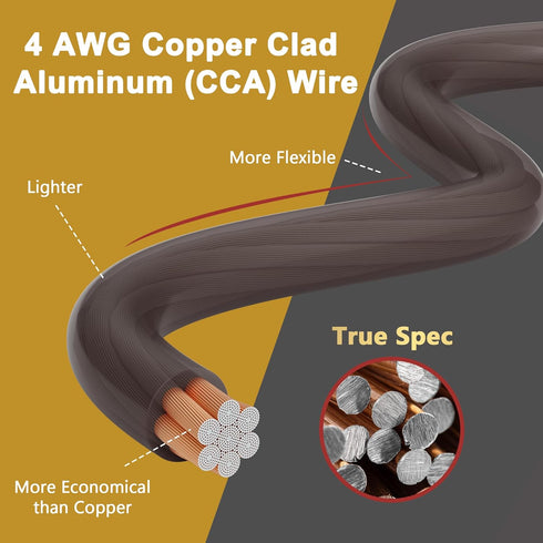 4 Gauge 4 AWG 35 Ft Black Power/Ground Wire Cable, Flexible Soft Touch Welding Battery Cable for Car Audio, Speaker,