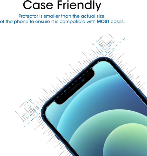 amFilm Glass Screen Protector for iPhone 12 Mini, 5.4" Display, 2020, Tempered Glass, Easy Installation Tray, 3 Pack