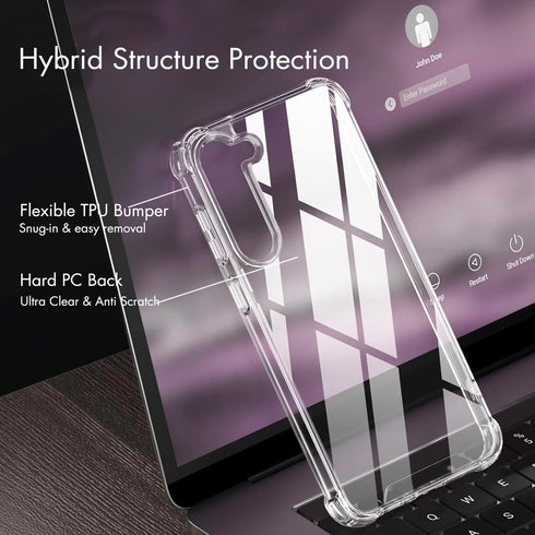 KIOMY Clear Case for Samsung Galaxy S23+ / S23 Plus, Shockproof Bumper Protective Cover Hybrid Design