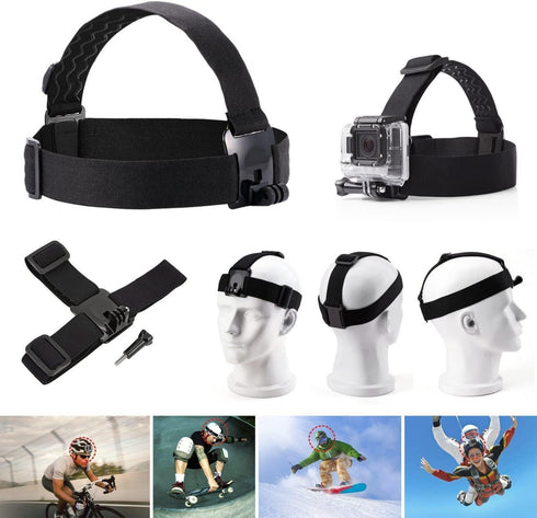 Action Camera Head Strap Mount for GoPro Hero 12 11 10 9 8/AKASO EK7000 Brave 4 5 6 7 LE V50X/Dragon Touch