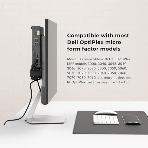 HumanCentric Mount for Dell OptiPlex Micro Form Factor Case, VESA, Under Desk and Wall Mount Compatible