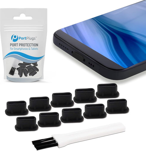USB-C Dust Plugs (10-Pack) - Compatible with iPhone 15, Galaxy S24-S20, Pixel, MacBook, iPad, Switch & All Type-C Ports
