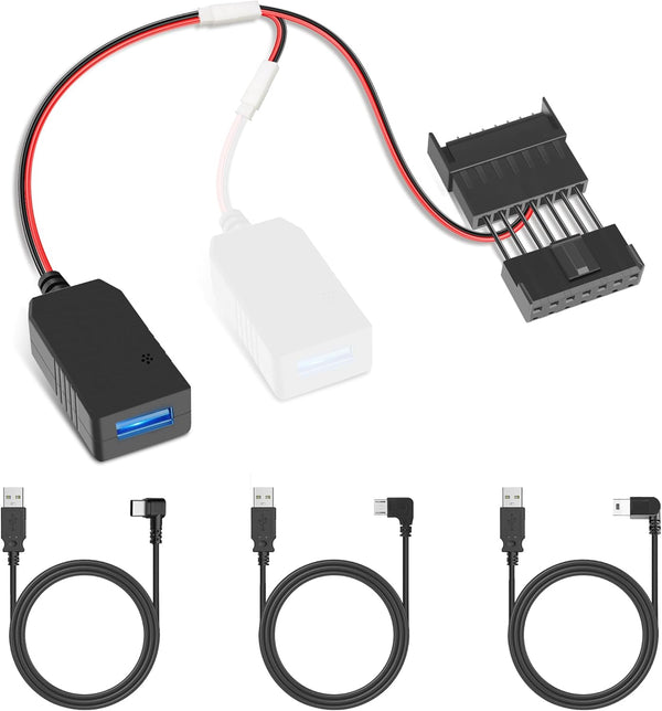 YQMAJIM Dashcam Power Adapter (7P TypeB) for Select Toyota, Nissan, Mitsubishi with Economy Mirrors, Built-in USB to