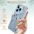 GiiKa iPhone 13 Pro Case with Screen Protector, 6.1 inch Clear Shockproof Floral Hard Case with TPU Bumper Cover,