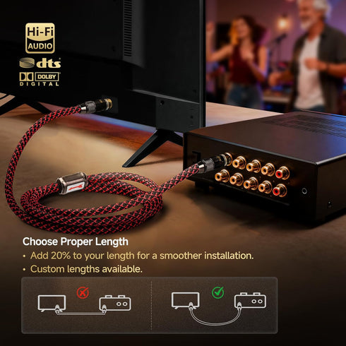 75-Ohm (3ft /1m) TODN HiFi Digital Coaxial Audio Cable for Audiophile SPDIF Coax Subwoofer Cable RCA to RCA with OFC