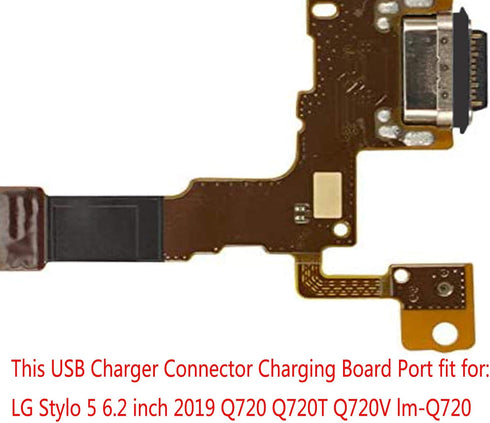 Stylo 5 Type C Charger Port Replacement, Charging Dock Flex Cable Parts for LG Stylo 5 Q720 All Versions