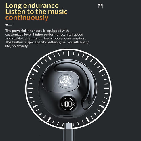 Wireless Earbuds with Dual Mic, LED Digital Display, and Wireless Charging Case