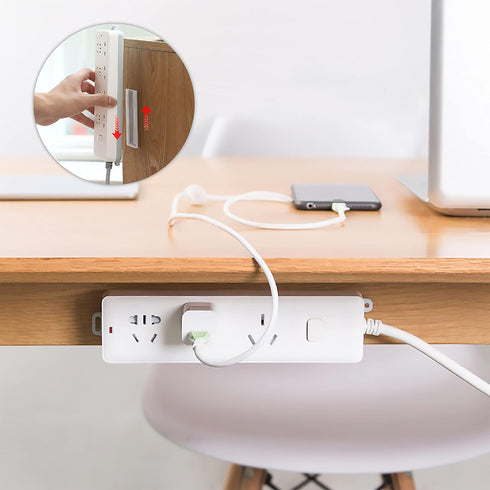 365Home 10-Pack 20 Adhesive Punch-Free Socket Holder, Self Adhesive Desktop Socket Fixer, Power Strip Holder Wall Mount