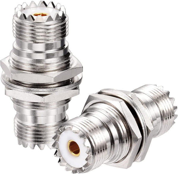 Superbat SO-239 Bulkhead Connector UHF Female Nut Panel Mount Connector, 2pcs SO239 to SO 239 Adapter