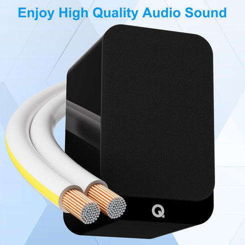 16AWG Speaker Wire 25 FT, 16/2 Gauge Audio Speaker Wire for Car Speakers Stereo, Home Theater (White Jacket)