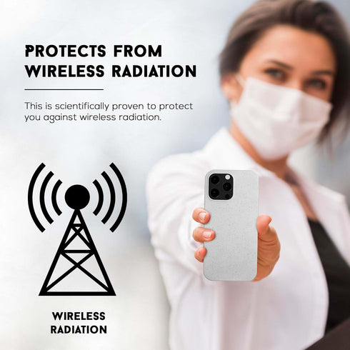 EMF Protection Liquid Silicone Shungite Case for iPhones, 5G Shield Reduction, Lightweight Back Cover (Beige, 13)