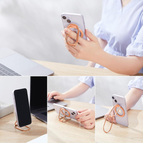 Magnetic Phone Ring Holder Stand with Mag Safe, Adjustable Phone Grip, Kickstand Magnet Accessories for iPhone