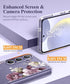 GVIEWIN Clear Floral Case for Samsung Galaxy S24 Plus 6.7" with Screen & Camera Lens Protectors (Cherry Blossoms/Purple)