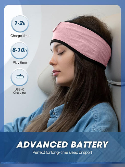 Wireless Bluetooth Sleep Headphones, Comfy Sleeping Eye Mask Headset, Sport Headband Earbuds for Running