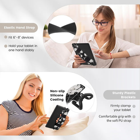 6-8" MoKo Soft Hand Strap for eReaders Fire Tablet Kindle/Kobo/Voyaga/Lenovo/Sony Kindle E-Book Tablet, High-Elasticity