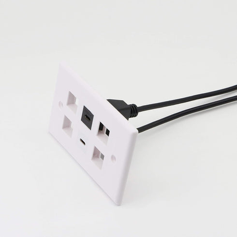 GELRHONR USB C Keystone Jack Cable, USB 3.1 Type C Male to Female Panel Mount Adapter, 0.2M, White, Compatible Devices