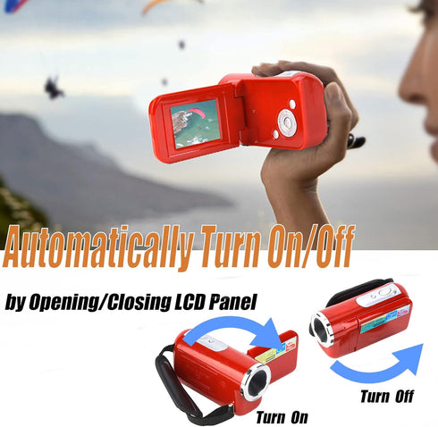 Kids Camera Camcorder, Portable 16X HD Digital Video Camera with 2-inch TFT LCD Screen, for Kids YouTube or Vlog 16MP