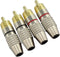 4Pcs RCA Plugs, Gold Plated Solderless Male Plug Screws, Audio Video in-Line Jack Cable Connector, 2 Black and 2 Red