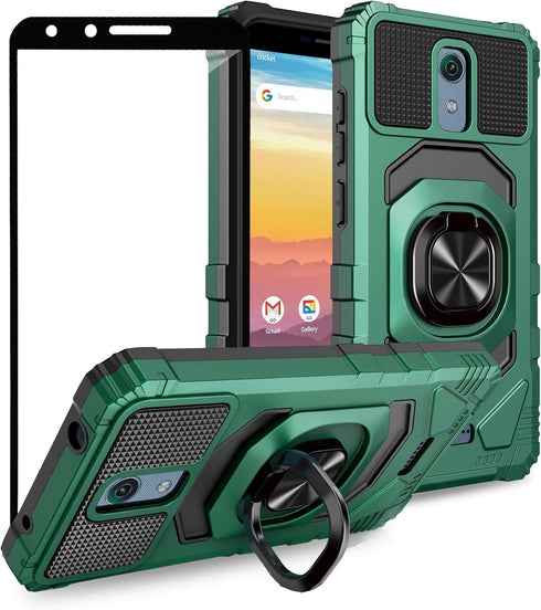 Ailiber Case for AT&T Calypso/U318AA, Cricket Icon/U304, Vision 2 U304AC with Screen Protector, Military-Grade Rotate