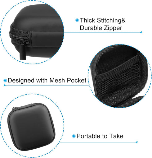 PATIKIL 2.95x2.95 Electronic Organizer Case, 2 Pcs EVA Hard Waterproof Square Travel Carrying Case with Zipper for