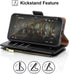 Antsturdy Wallet Case for iPhone 13 Pro Max, RFID Blocking PU Leather Flip Cover with Wrist Strap and Zipper Credit