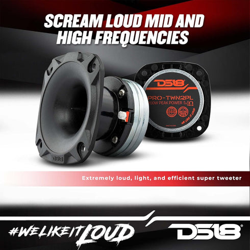 DS18 PRO-TWN2PL 3" High Compression Bullet Tweeter, 1" Polyester Voice Coil, Neodymium Magnet, Best in Pro Audio (1
