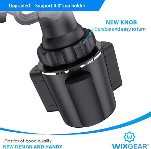 WixGear Magnetic Cup Holder Phone Mount, Extendable Arm Universal Car Cup Holder Adjustable Base for Smart Phone Cradle