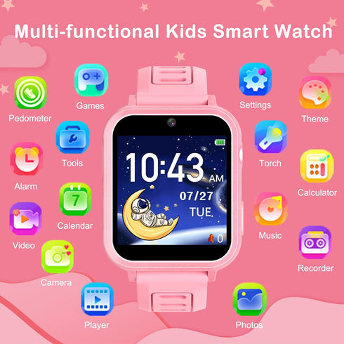 Smart Watch for Kids, Toddler Watch Toys with 24 Games, Camera, Video Recorder, Music, Alarm, Birthday Gift for Ages