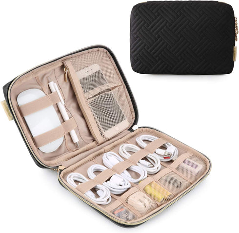 BAGSMART Electronics Organizer Case, Cord & Cable Organizer, Tech Travel Essentials, Women's