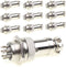 Aviation Plug Connector, 10 Pairs Male Female Panel Metal Wire Connector, 16mm Socket (8 Pins 10-Pack)
