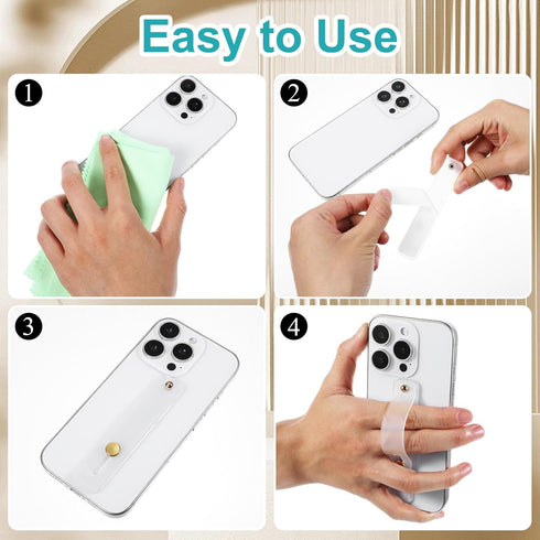DOPENSPI 6PCS Phone Loop Finger Holder, Universal Silicone Phone Grip Strap Portable Finger Strap Phones Straps Grip