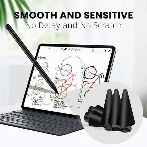 Replacement Pencil Tips for Evach Stylus Pen I706 Black,5PCS Black
