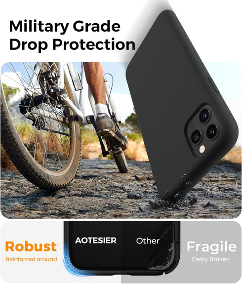AOTESIER Compatible iPhone 11 Pro Max Cases - Premium Silicone with Military Drop Protection, Slim Shockproof Case