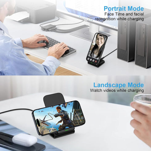 Pixel 9 Wireless Charger, 15W Fast Charging Stand for Google Pixel 9 Pro XL, Android Wireless Phone Charging & QC