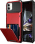 Vofolen iPhone 11 Case - Red Wallet with 4-Card Holder, ID Slot, Anti-Scratch Dual Layer TPU Bumper Armor, 6.1"